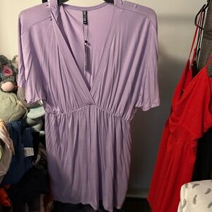 Lavender V-Neck Dress